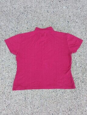 Vintage dressbarn Short Sleeve Mock Neck 100% Cotton Size L